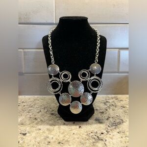 NWT! Silver Circular Textured Necklace
